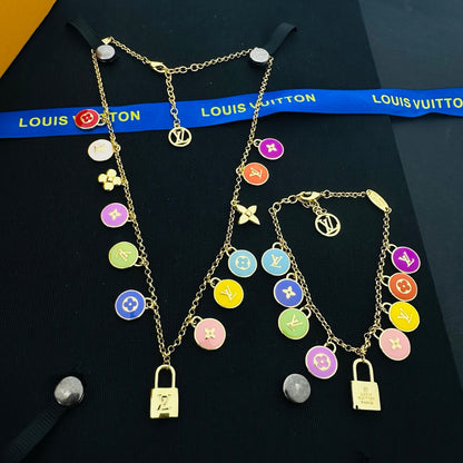 LOUIS VUITTON CONFETTI NECKLACE / BRACELET – Full Set - 1:1 HIGH END