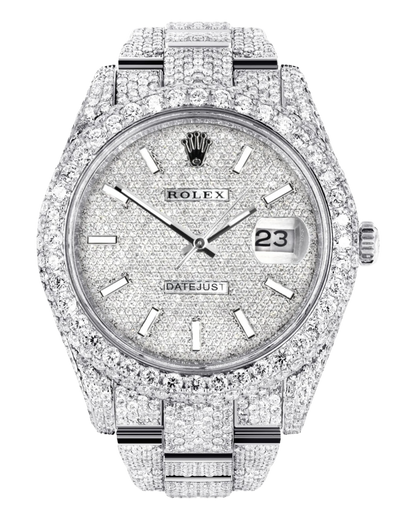 Rolex Datejust 41 Iced Out 126300 Superclone 1:1 with genuine moissanite diamonds