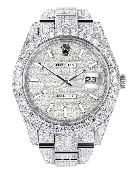 Rolex Datejust 41 Iced Out 126300 Superclone 1:1 with genuine moissanite diamonds