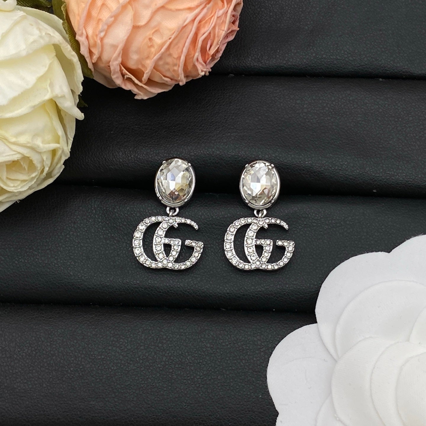 GUCCI CRYSTAL DOUBLE G EARRINGE – FULL SET - 1:1 HIGH END