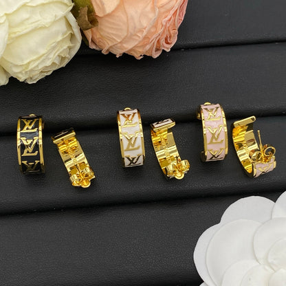 LOUIS VUITTON LV ICONIC ENAMEL EARRINGS – Full Set - 1:1 HIGH END