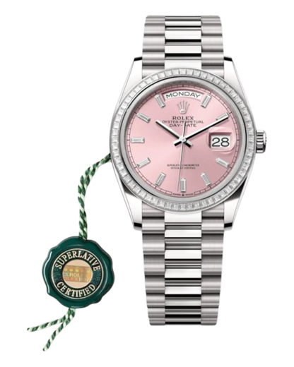 Rolex Day-Date Pink Dial, 36mm White Gold President - U1 FACTORY - AUTOMATIK