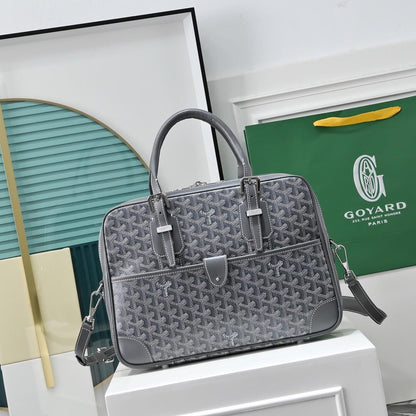 Sac Goyard - gris - Porte-documents haut de gamme style Ambassadeur - Toile à chevrons
 | 7A SUPER | QUALITÉ ORIGINALE | ENSEMBLE COMPLET