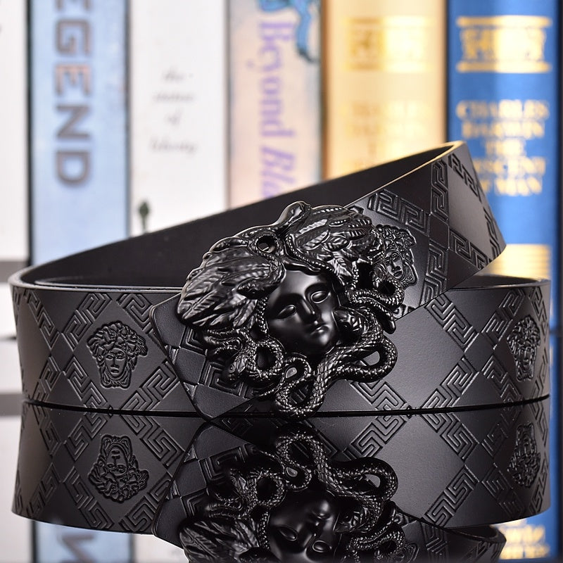 VERSACE MEDUSA AND RETRO EMBOSSED LEATHER BELT COLLECTION – 1:1 HIGH END