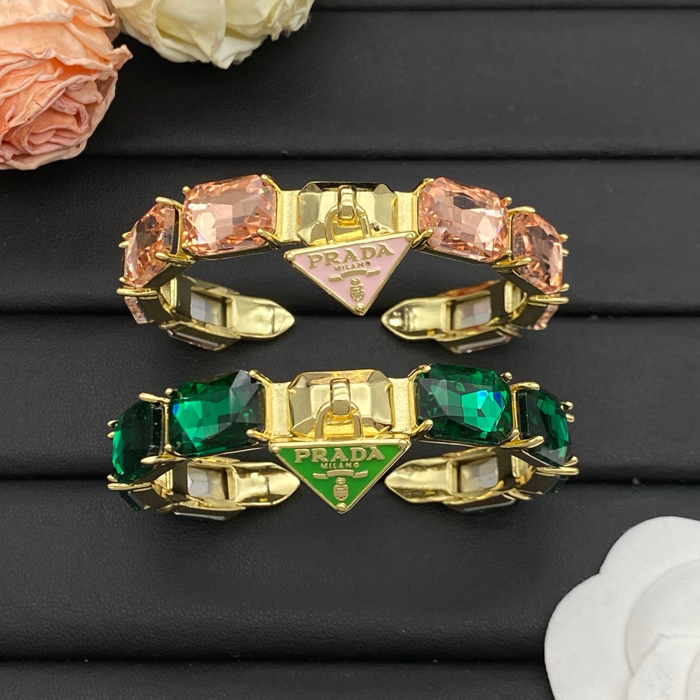 PRADA CRYSTAL STONE BRACELET – FULL SET – 1:1 HIGH END
