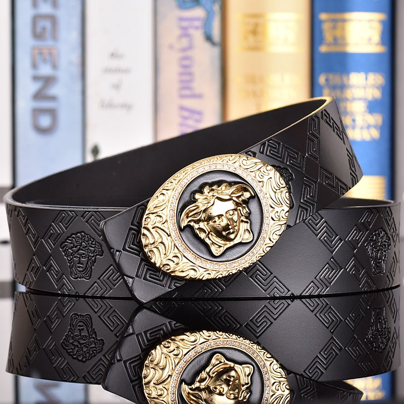 VERSACE MEDUSA AND RETRO EMBOSSED LEATHER BELT COLLECTION – 1:1 HIGH END