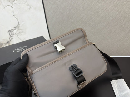 PRADA RE-NYLON LEATHER-TRIMMED SHOULDER BAG – FULL SET – 1:1 HIGH END