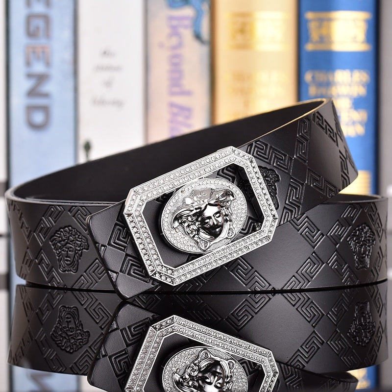 VERSACE MEDUSA AND RETRO EMBOSSED LEATHER BELT COLLECTION – 1:1 HIGH END