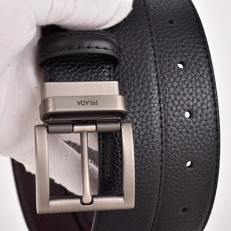 PRADA BUSINESS RETRO PIN BUCKLE LEATHER BELT COLLECTION – FULL SET – 1:1 HIGH END