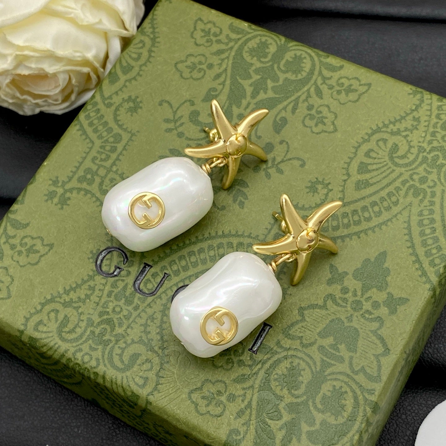 GUCCI STARFISH PEARL EARRINGS – FULL SET - 1:1 HIGH END