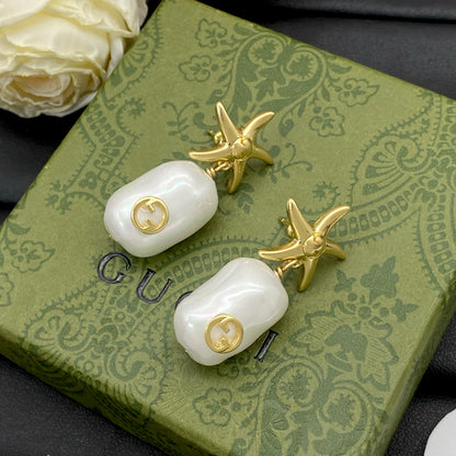 GUCCI STARFISH PEARL EARRINGS – FULL SET - 1:1 HIGH END