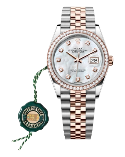 Rolex Datejust White Dial with Diamond Markers, 31mm Bicolor Jubilee - U1 FACTORY - AUTOMATIK