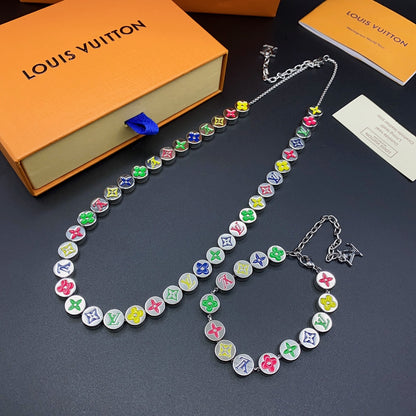 LOUIS VUITTON MONOGRAM COLORS BRACELET/NECKLACE – Full Set - 1:1 HIGH END