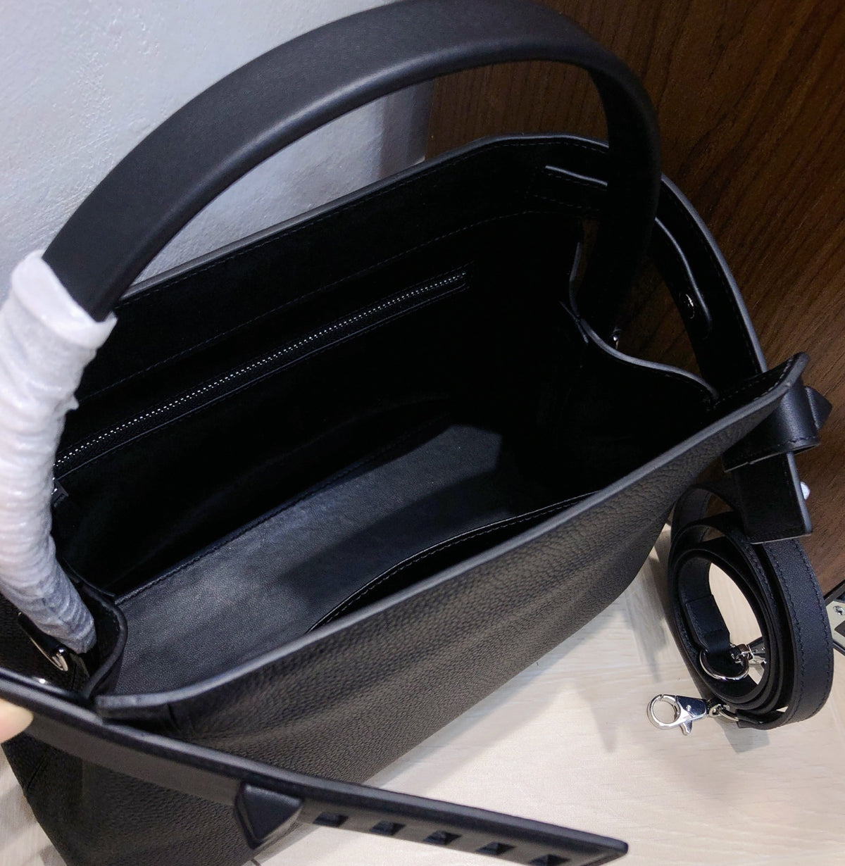 HERMÈS MEDOR BAG GRIS MEYER TOGO AND SWIFT PALLADIUM 28CM HARDWARE - 1:1 HIGH END