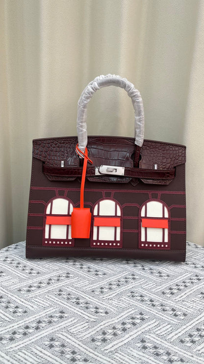 HERMÈS BIRKIN Hermès "Snow" Faubourg Birkin Sellier 30 Neige Matte Alligator Palladium Hardware Limited Edition  - 1:1 HIGH END