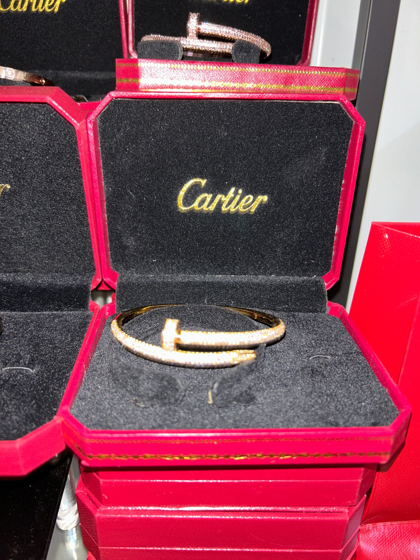 CARTIER ICED OUT NAGEL ARMBAND - GOLD - UNISEX - JUSTE UN CLOU - FULLSET