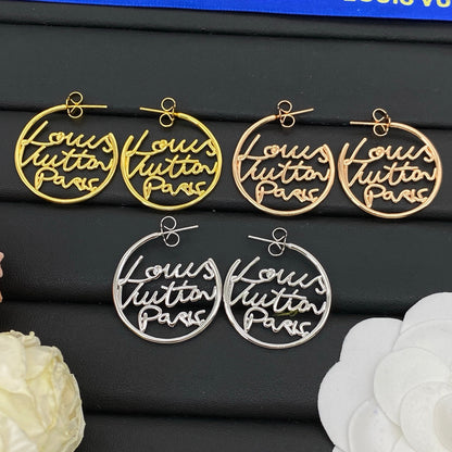 LOUIS VUITTON LV SCRIPT HOOPS – FULL SET – 1:1 HIGH END