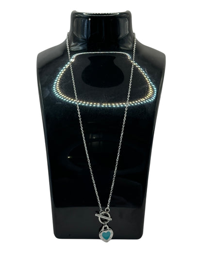 Tiffany & Co. Halskette mit türkisfarbenem Herz-Anhänger
