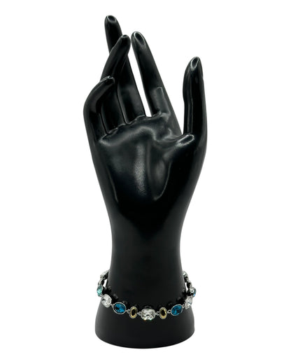 Swarovski Armband mit ovalen Steinen in Blautönen und Gelb