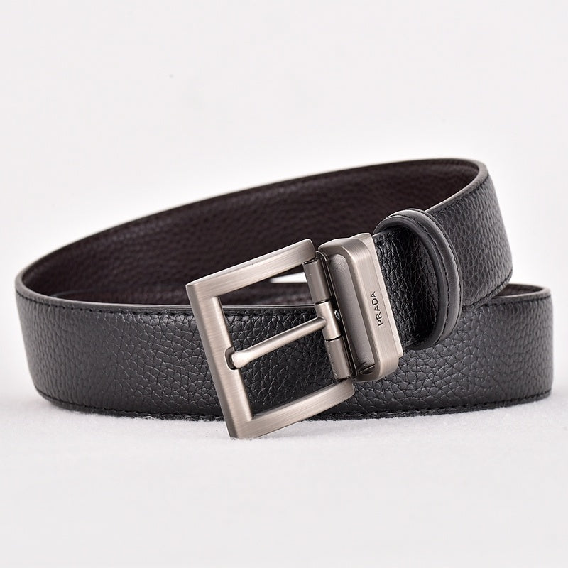 PRADA BUSINESS RETRO PIN BUCKLE LEATHER BELT COLLECTION – FULL SET – 1:1 HIGH END