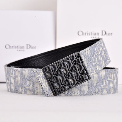DIOR OBLIQUE CD JACQUARD RETRO BUCKLE BELT-FULL SET – 1:1 HIGH END