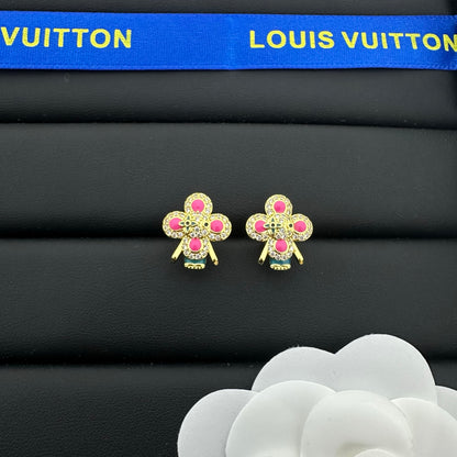 LOUIS VUITTON VIVIENNE CRYSTAL STUD EARRINGS – FULL SET – 1:1 HIGH END
