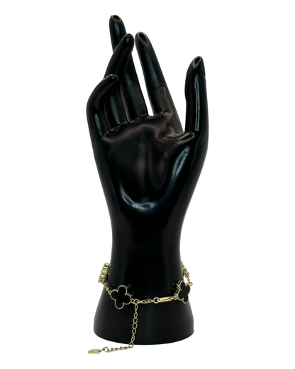 Van Cleef & Arpels Alhambra Armband mit Kleeblättern Schwarz