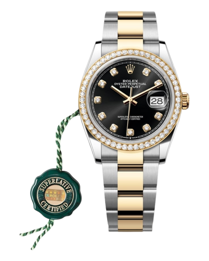 Rolex Datejust Black with Diamonds 36mm - Oyster - U1 FACTORY - AUTOMATIK