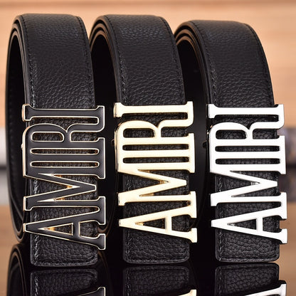 AMIRI LETTERING RETRO LYCHEE LEATHER BELT – 1:1 HIGH END