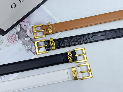 GUCCI GG DOUBLE G RETRO PIN BUCKLE LEATHER BELT – FULL SET – 1:1 HIGH END