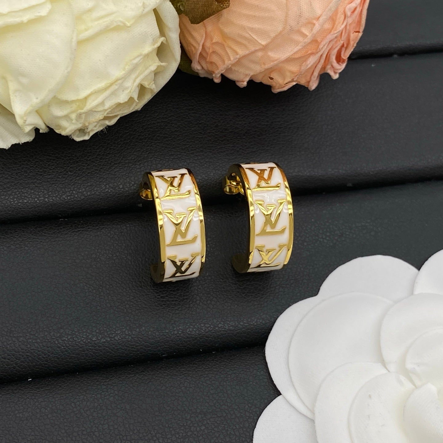 LOUIS VUITTON LV ICONIC ENAMEL EARRINGS – Full Set - 1:1 HIGH END