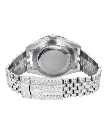 Rolex Datejust 41 Iced Out 126300 Superclone 1:1 with genuine moissanite diamonds and Arabic numerals