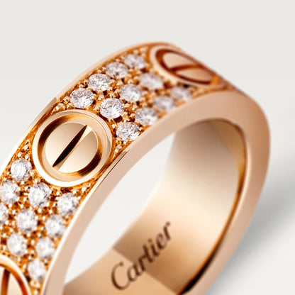 CARTIER LOVE RING ICED OUT - ROSÉGOLD - FULLSET