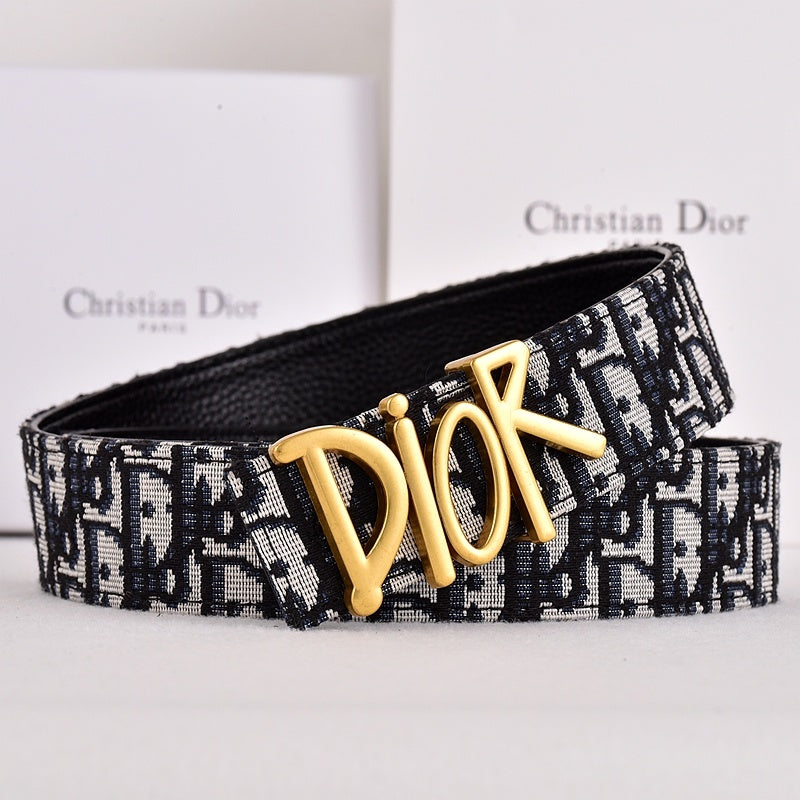 DIOR OBLIQUE DIOR LETTER RETRO BUCKLE BELT – FULL SET – 1:1 HIGH END