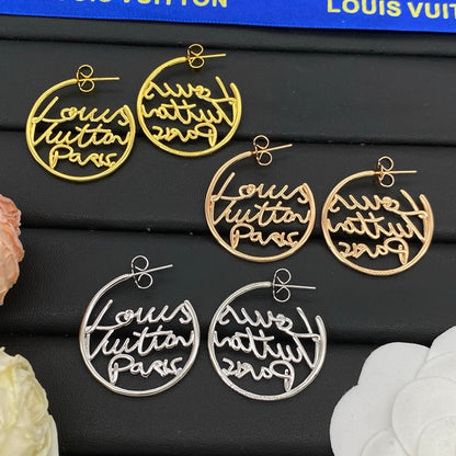 LOUIS VUITTON LV SCRIPT HOOPS – FULL SET – 1:1 HIGH END