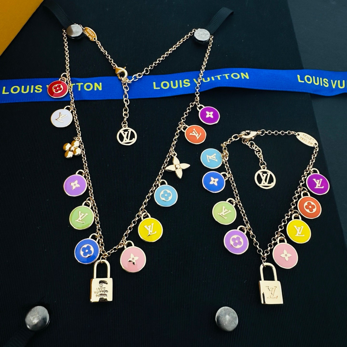 LOUIS VUITTON CONFETTI NECKLACE / BRACELET – Full Set - 1:1 HIGH END