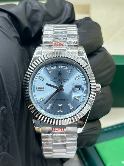 Rolex Day-Date Light Blue Diamond Dial, 40mm White Gold President - U1 FACTORY - AUTOMATIK