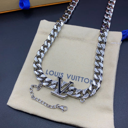 LOUIS VUITTON LV SPIKE CHAIN BRACELET/NECKLACE  – Full Set  - 1:1 HIGH END
