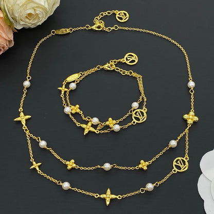LOUIS VUITTON IDYLLE BLOSSOM NECKLACE / BRACELET – Full Set - 1:1 HIGH END