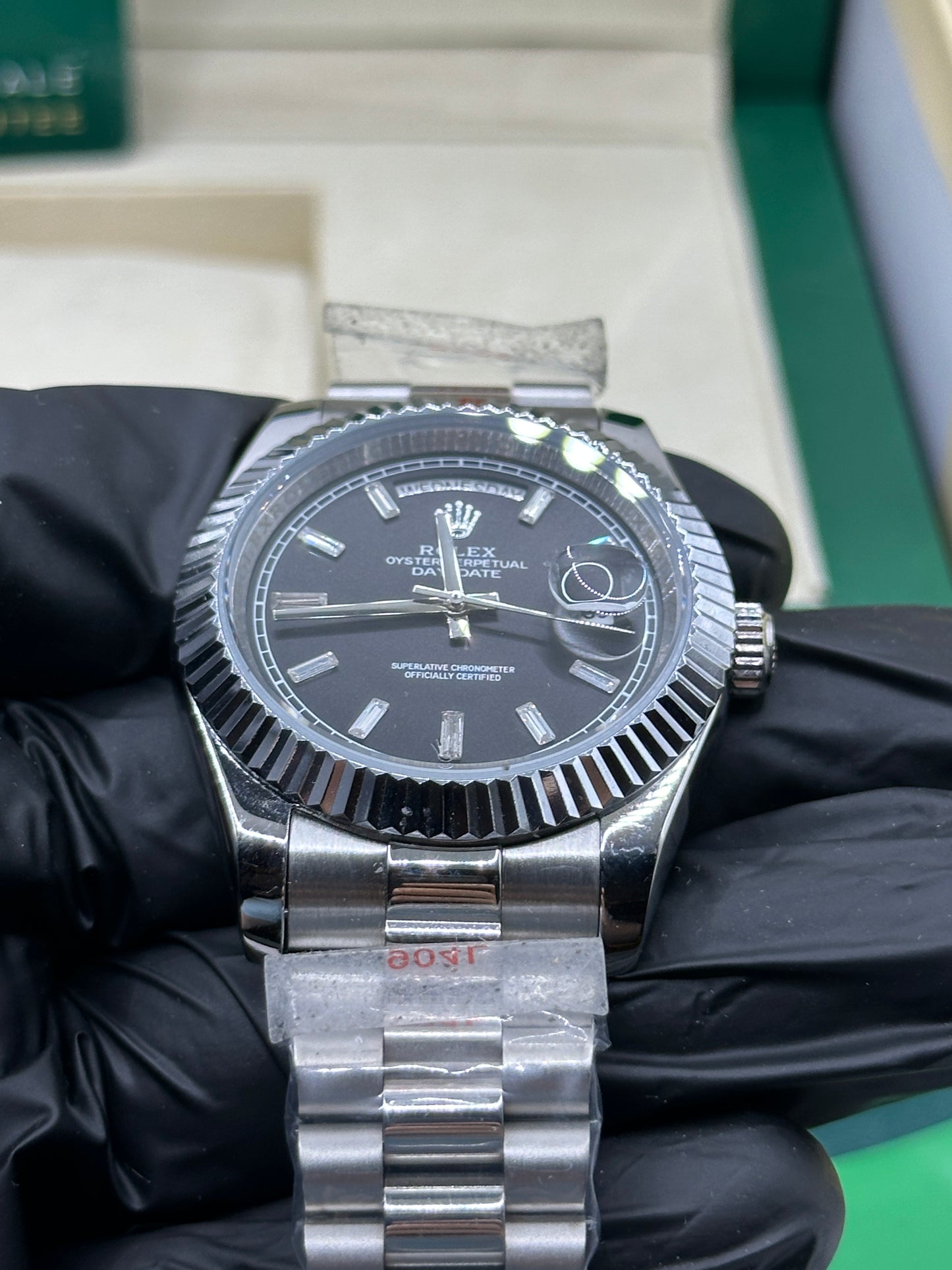 Rolex Day-Date Black Dial, 40mm White Gold President - U1 FACTORY - AUTOMATIK