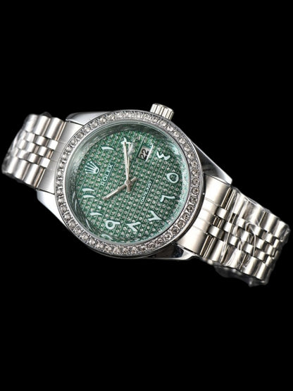 ROLEX DATE JUST ICED OUT | QUARZ WERK | GOLD / SILBER