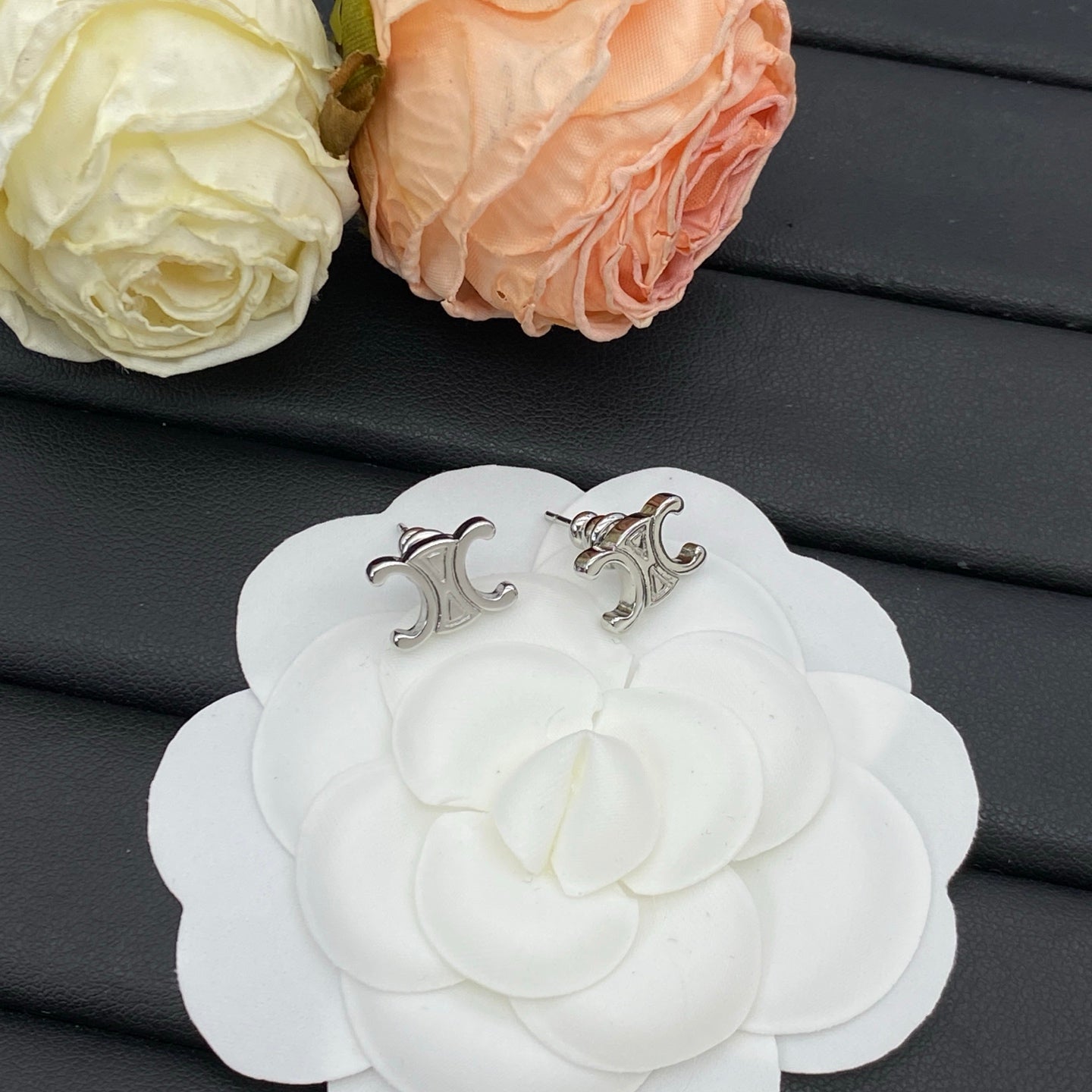 CELINE TRIOMPHE STUD EARRINGS – FULL SET – 1:1 HIGH END