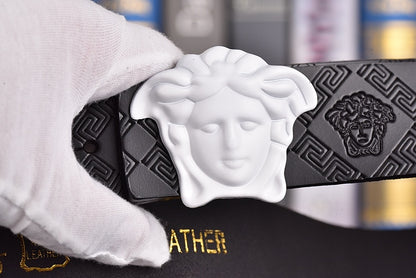 VERSACE MEDUSA AND RETRO EMBOSSED LEATHER BELT COLLECTION – 1:1 HIGH END