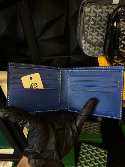 PORTEFEUILLE GOYARD - BLEU - CUIR PU - SUPER CLONE - AVEC BOÎTE