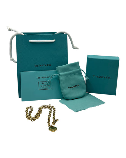 Tiffany & Co. Gold Halskette mit Herz-Anhänger und Knebelverschluss