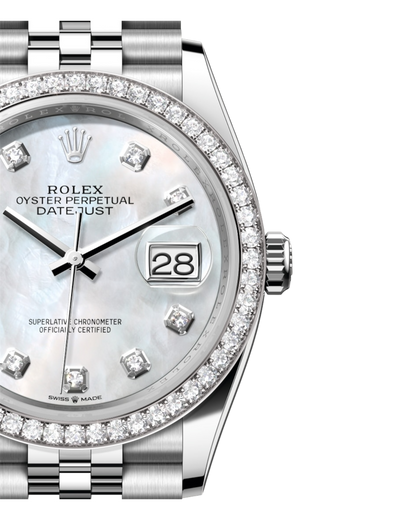 Rolex Datejust White with Diamonds 36mm Jubilee U1 FACTORY - AUTOMATIK