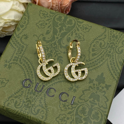 GUCCI GG CRYSTAL HOOP EARRINGS – FULL SET - 1:1 HIGH END