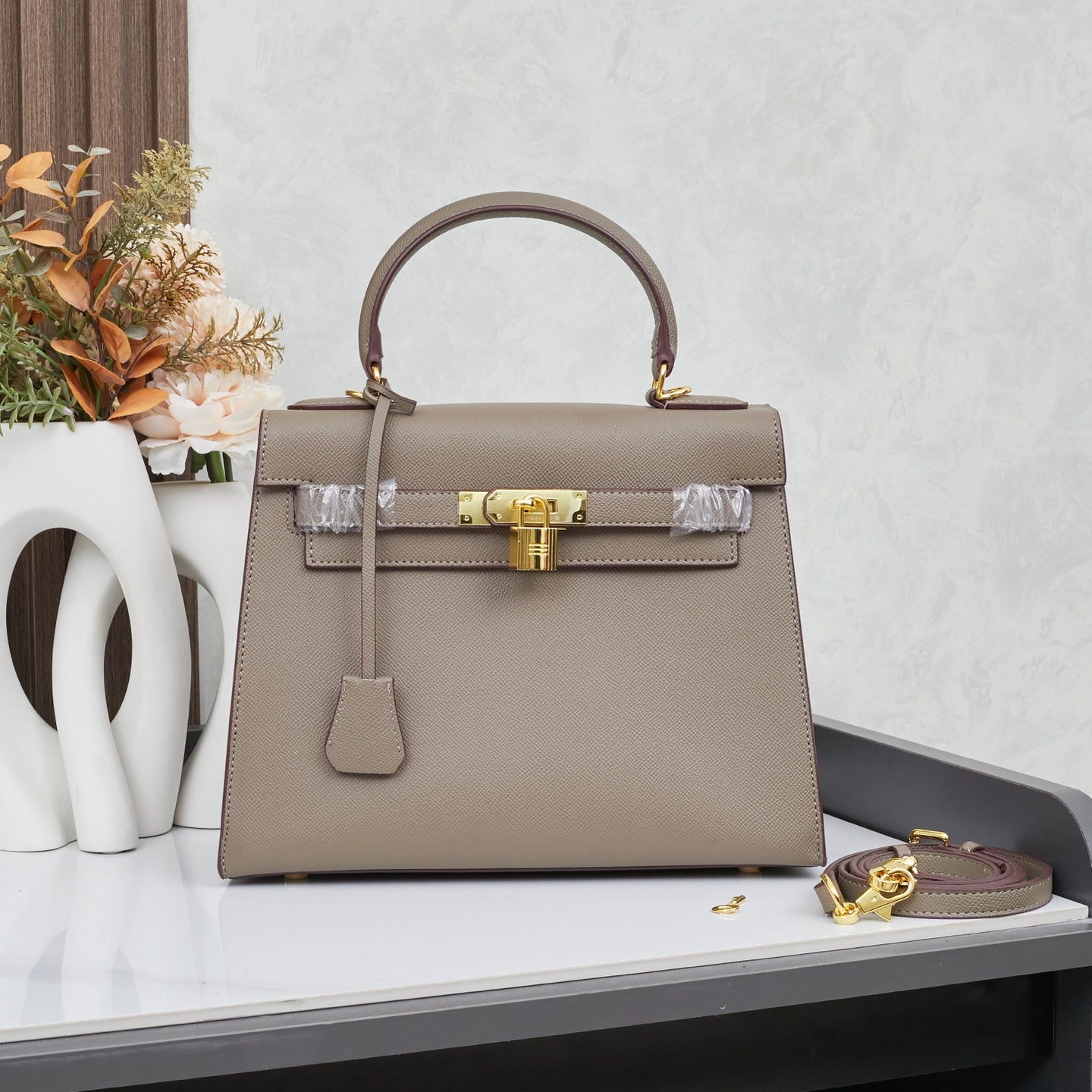 HERMÈS SCHULTERTASCHE KELLY 28CM FEU RETOURNE GOLD - 1:1 HIGH END
