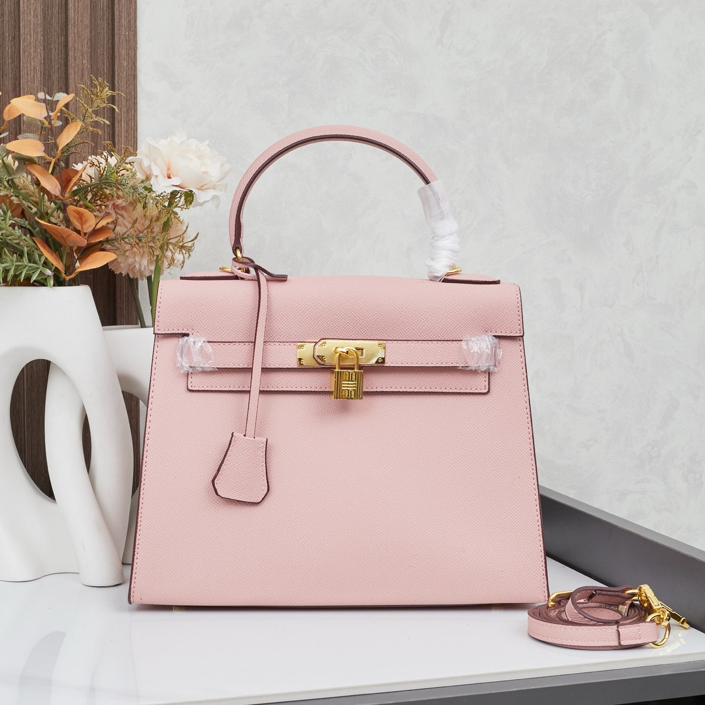HERMÈS SCHULTERTASCHE KELLY 28CM FEU RETOURNE GOLD - 1:1 HIGH END