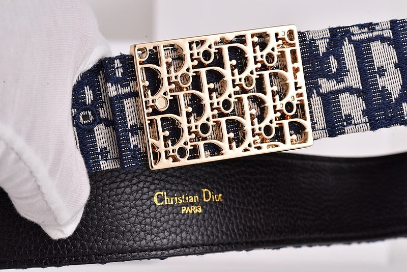 DIOR OBLIQUE CD JACQUARD RETRO BUCKLE BELT-FULL SET – 1:1 HIGH END
